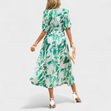 Isolde - vestido midi com decote em V