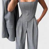 Dolce | Conjunto de Blazer Dupla Face Feminino c/3 Peças