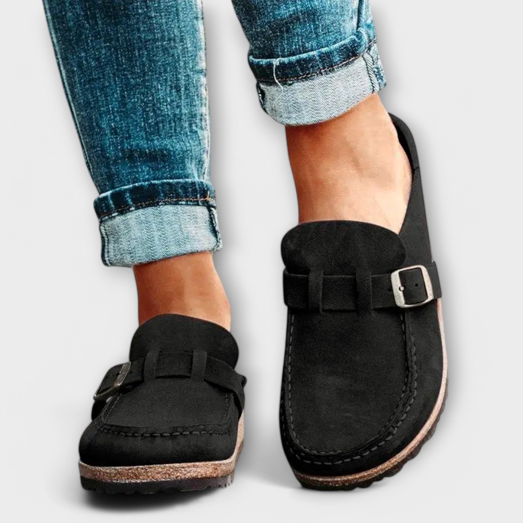 Mocassins Ortopédicos Femininos com Fivela Decorativa