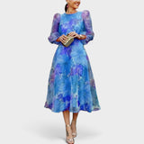 Vestido Elegante com Estampa Floral para Mulheres | Aria