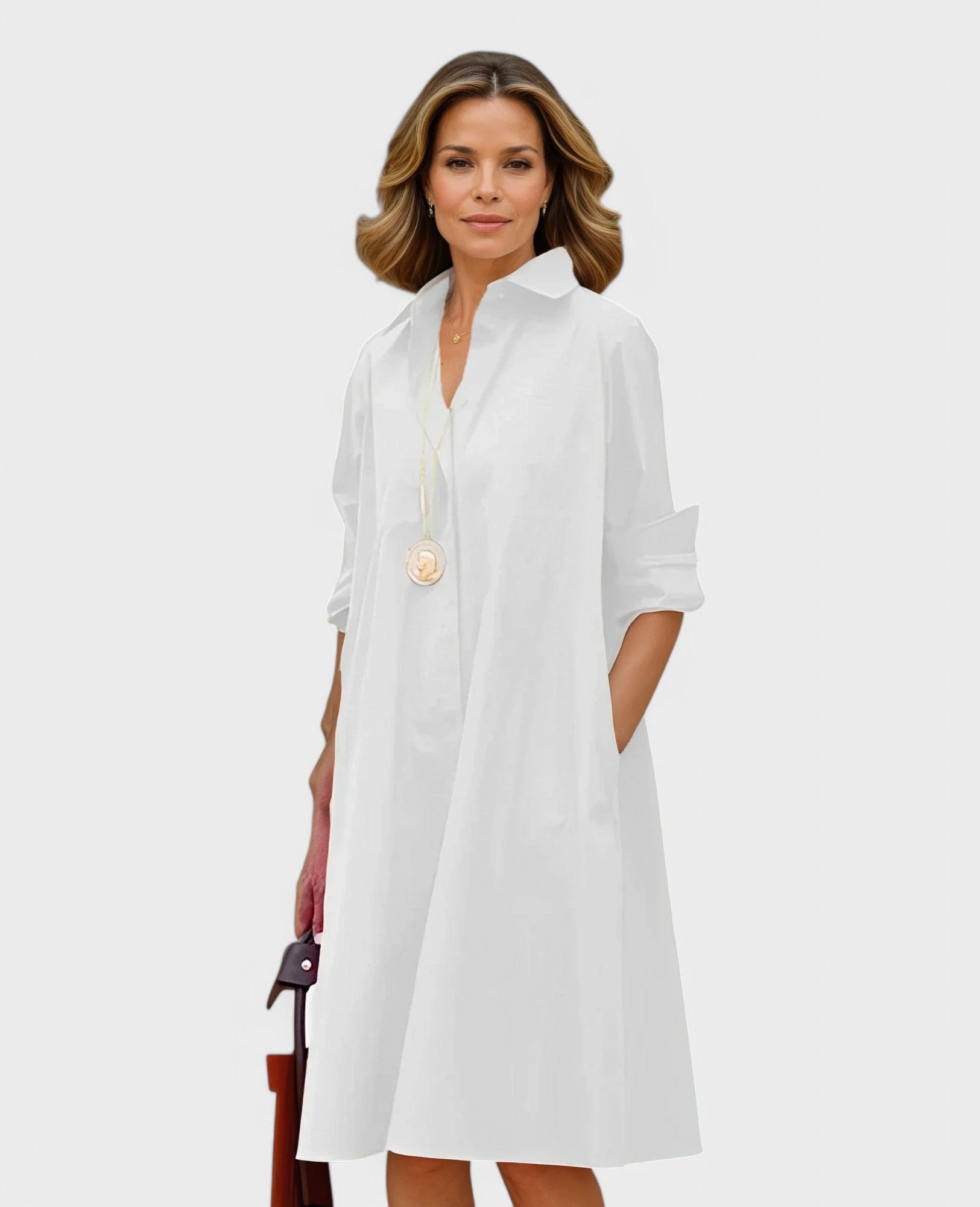 Carlina – Vestido Camisa Solto com Bolso – Casual e Despretensioso