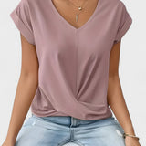 Maia – Blusa V com Decote em V e Frontal Torcido
