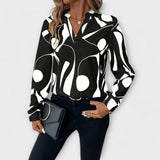 Blusa Elegante com Manga Longa e Decote Pontiagudo