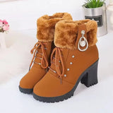 Fellanmut™ Botas femininas elegantes de inverno com salto