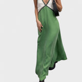 Lara - Vestido elegante com decote em V de cor contrastante