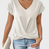 Maia – Blusa V com Decote em V e Frontal Torcido