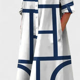 Estelle - Kleid mit Taschen und geometrischem Muster