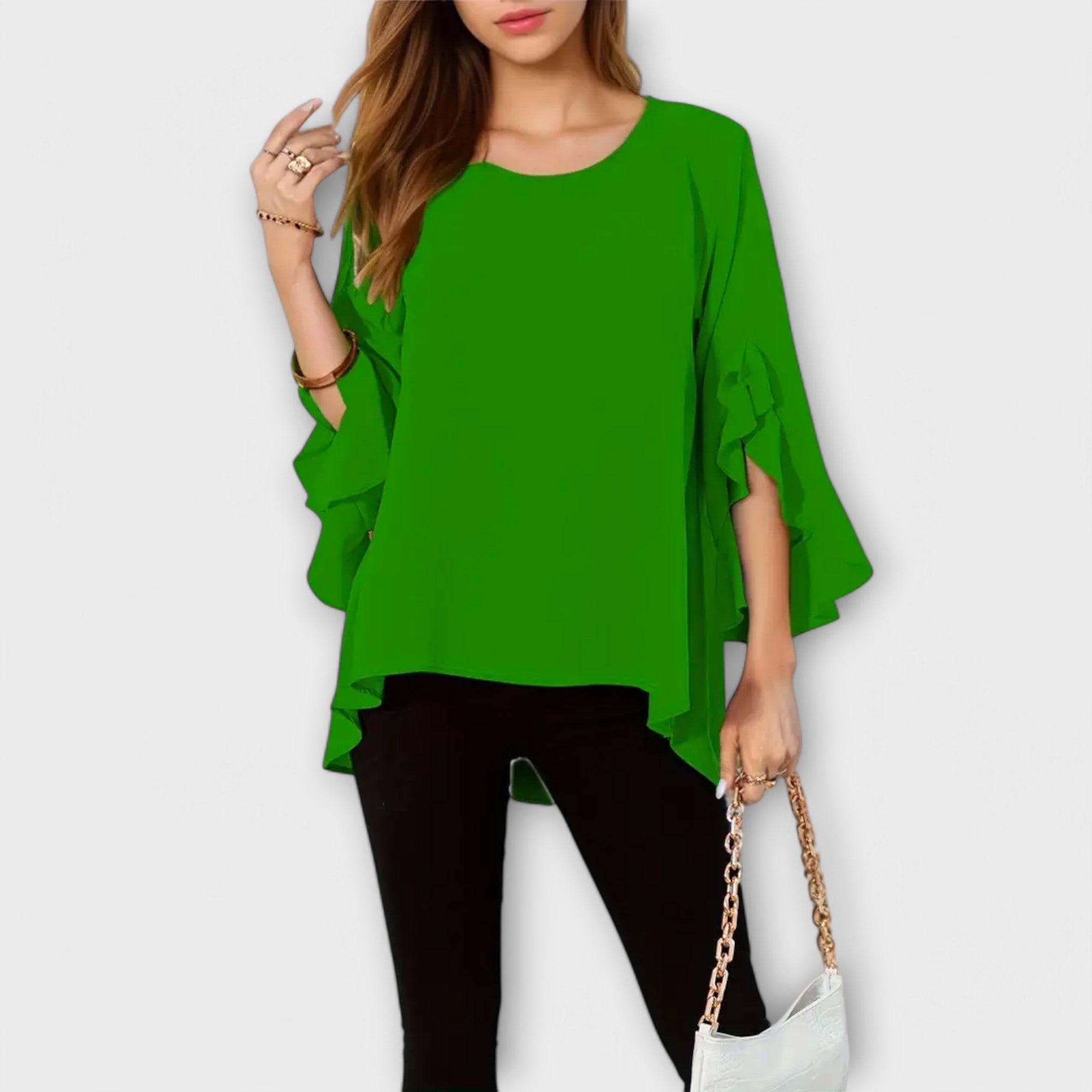 Aria - Blusa de Primavera com Decote Redondo