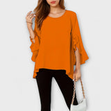 Aria - Blusa de Primavera com Decote Redondo