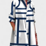 Estelle - Kleid mit Taschen und geometrischem Muster