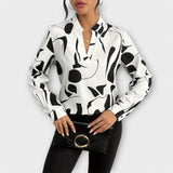 Blusa Elegante com Manga Longa e Decote Pontiagudo