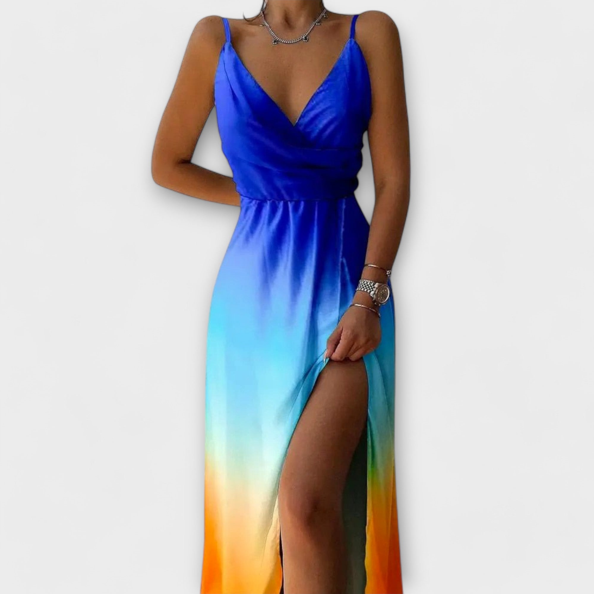 Lisa - Vestido Maxi com Padrão Tropical