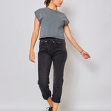 Zoe | Jeans Largos com Fechamento Assimétrico