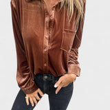 Catherine - Blusa de Veludo Elegante