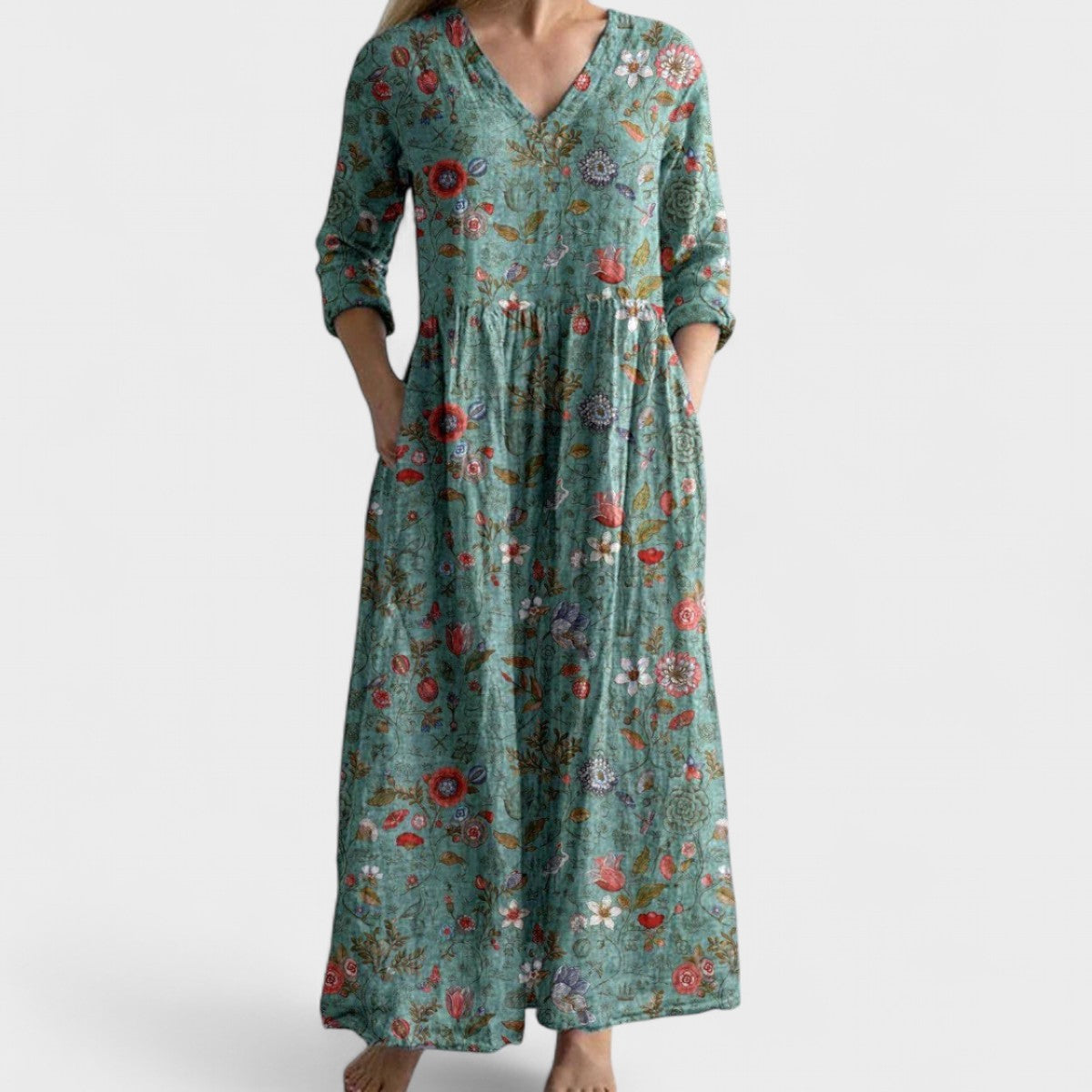 Eliana | Elegante vestido de flores em qualidade premium