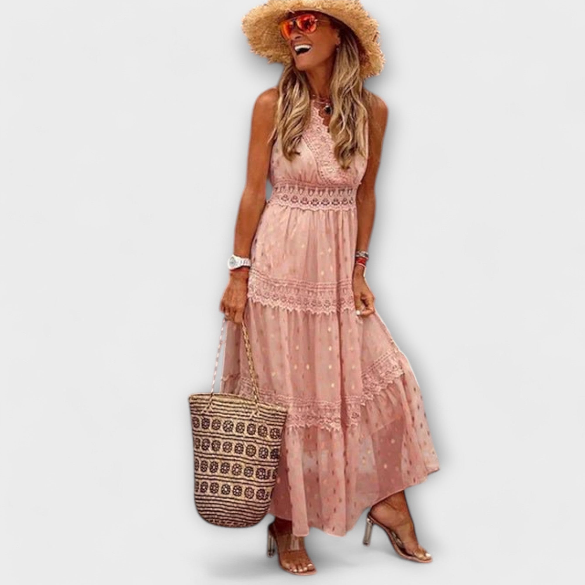 Lola - Vestido Maxi Boho de Renda