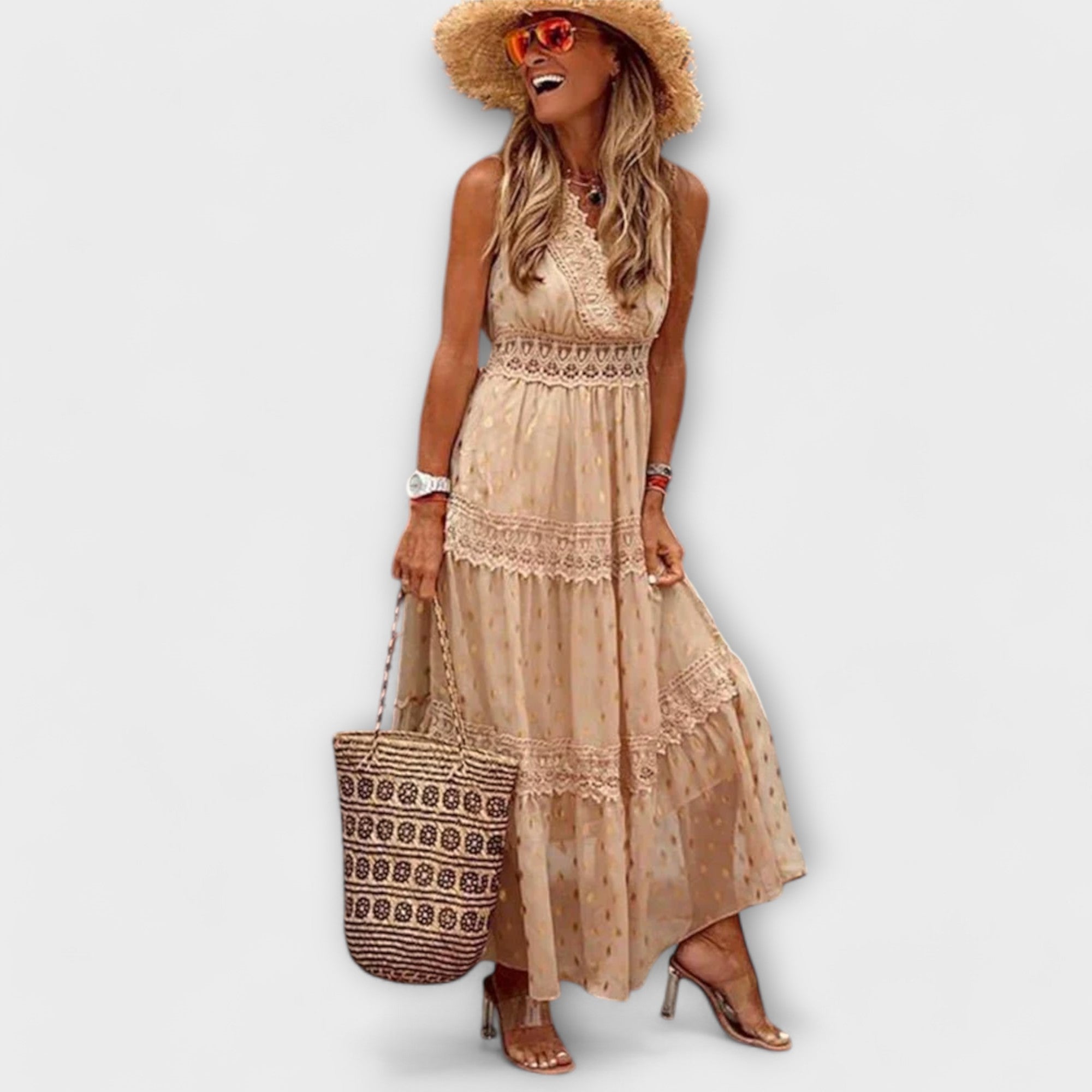 Lola - Vestido Maxi Boho de Renda