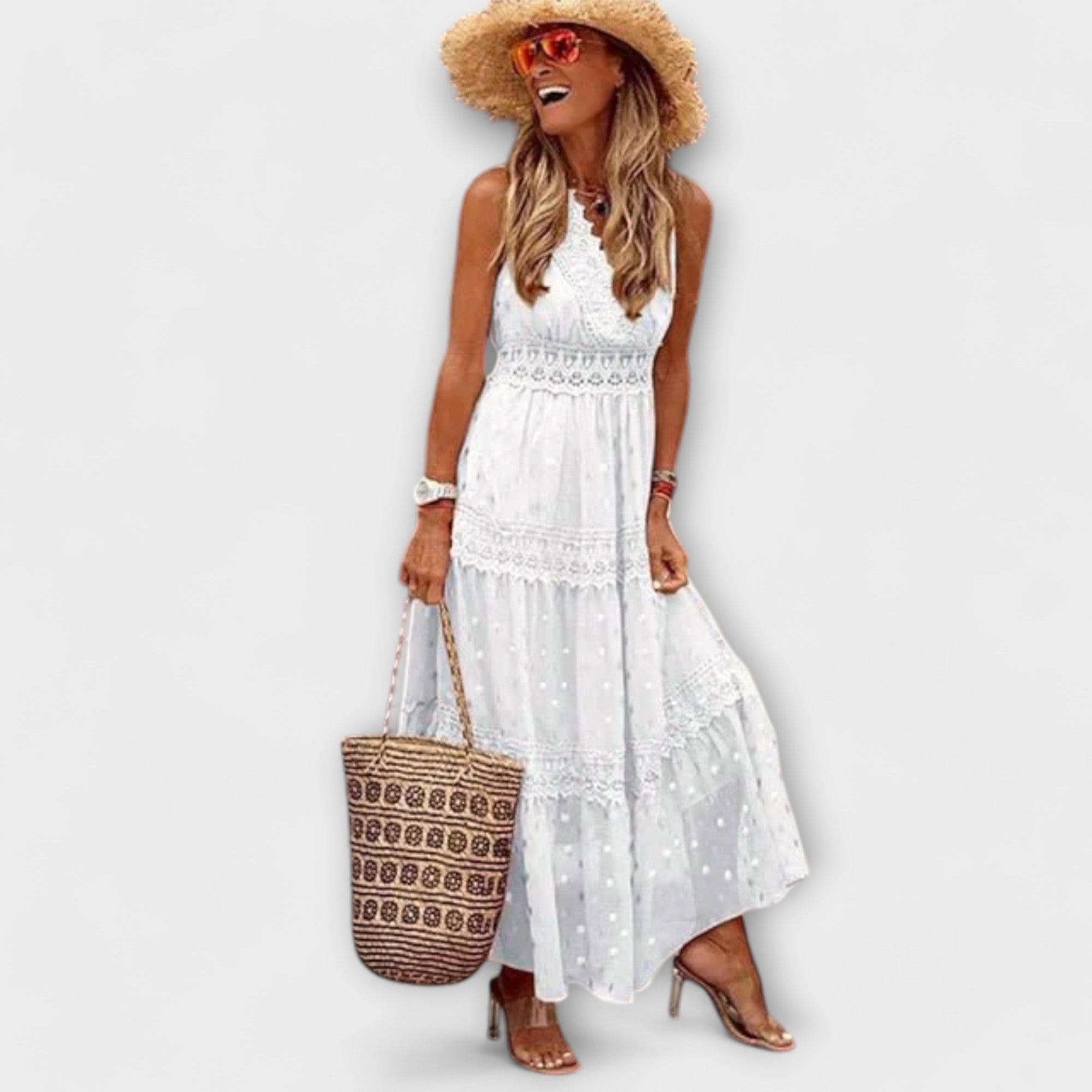 Lola - Vestido Maxi Boho de Renda
