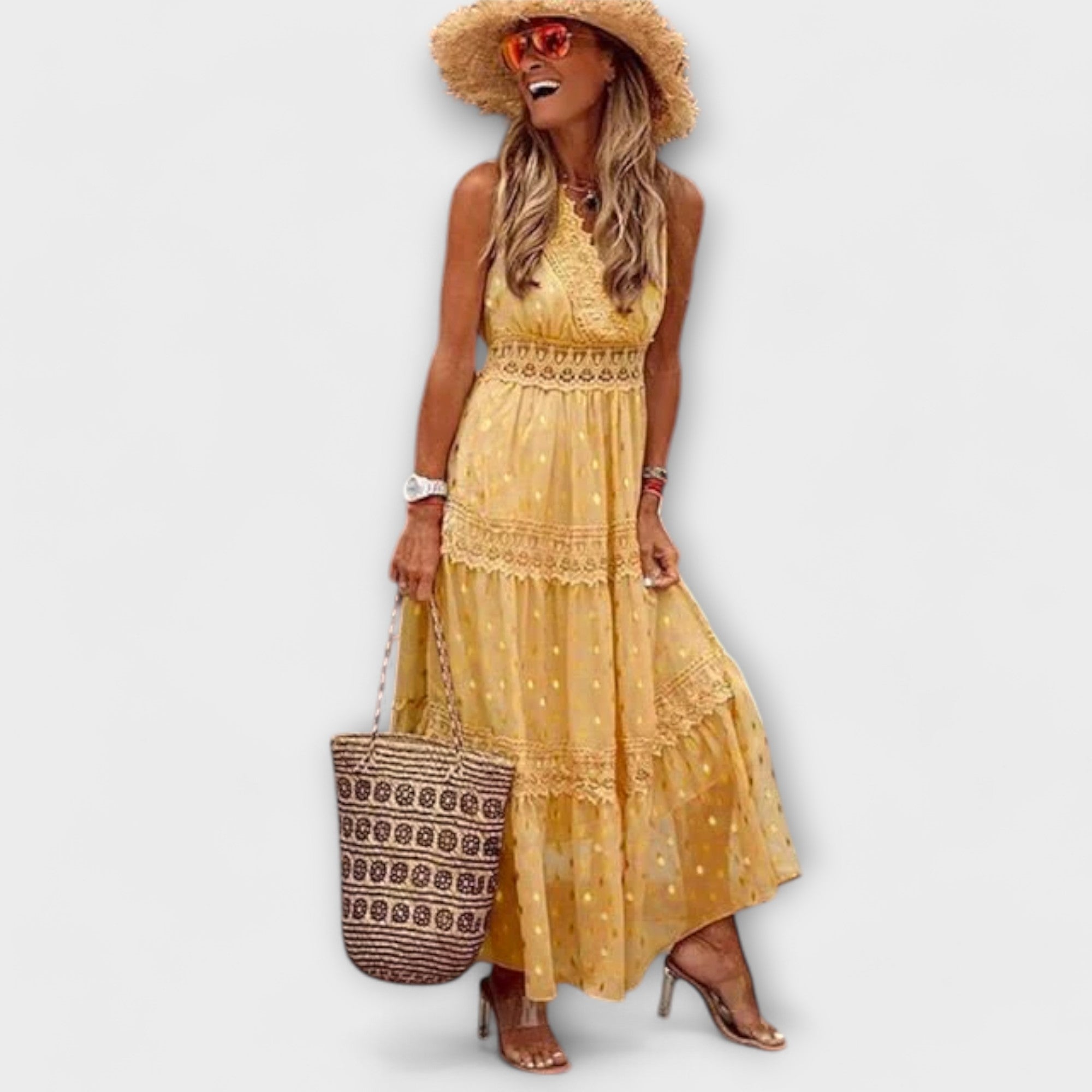 Lola - Vestido Maxi Boho de Renda