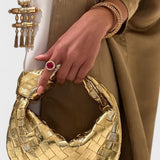 Mini bolsa de mão tecida com design moderno – Sophia