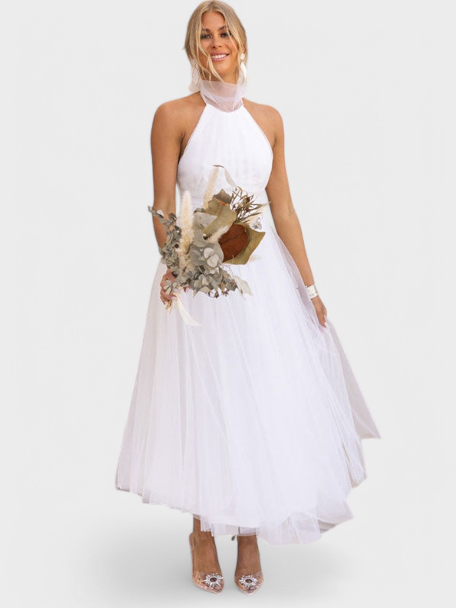 Vestido Aria com Gola Alta