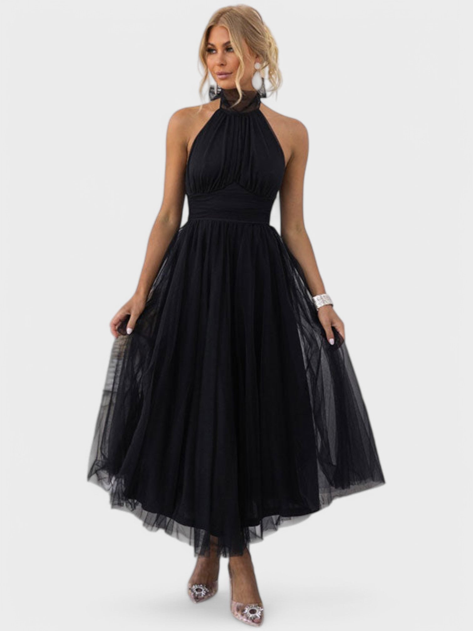 Vestido Aria com Gola Alta