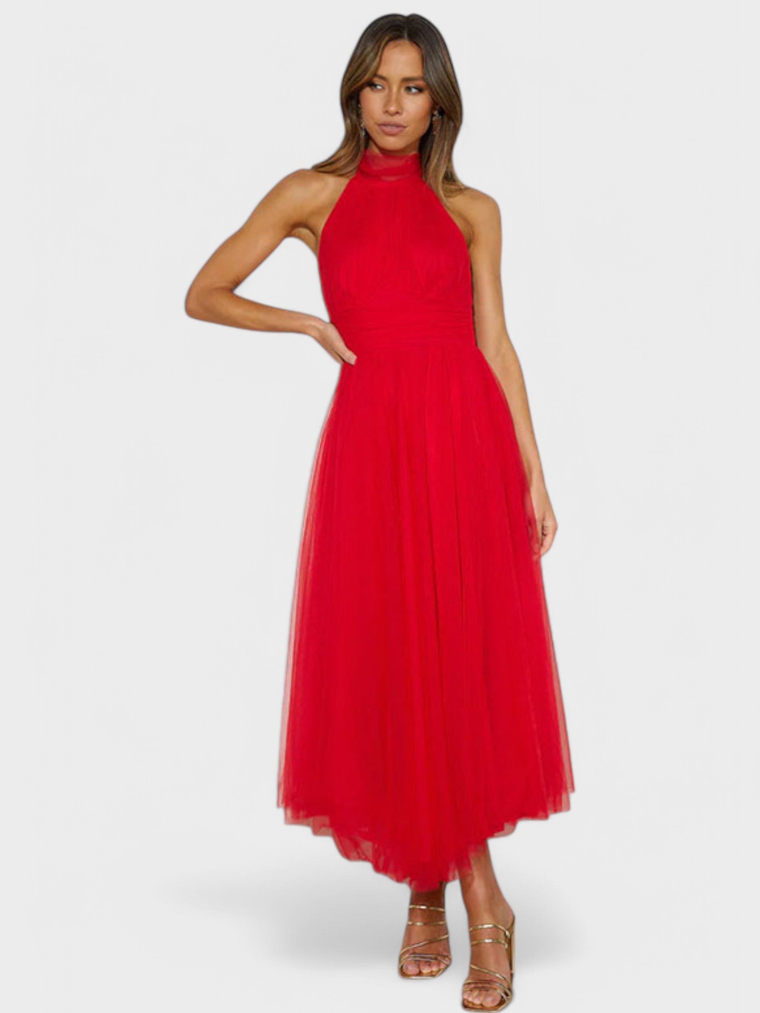 Vestido Aria com Gola Alta